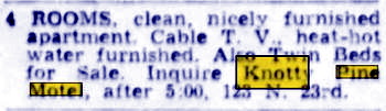 Knotty Pine Cabins and Motel - Mar 30 1963 Ad